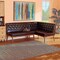Baxton Studio Riordan Mid-Century Dark Brown Faux Leather and Walnut Brown Wood 2-PC Dining Nook Banquette Set 186-11358-Zoro - alternate 2